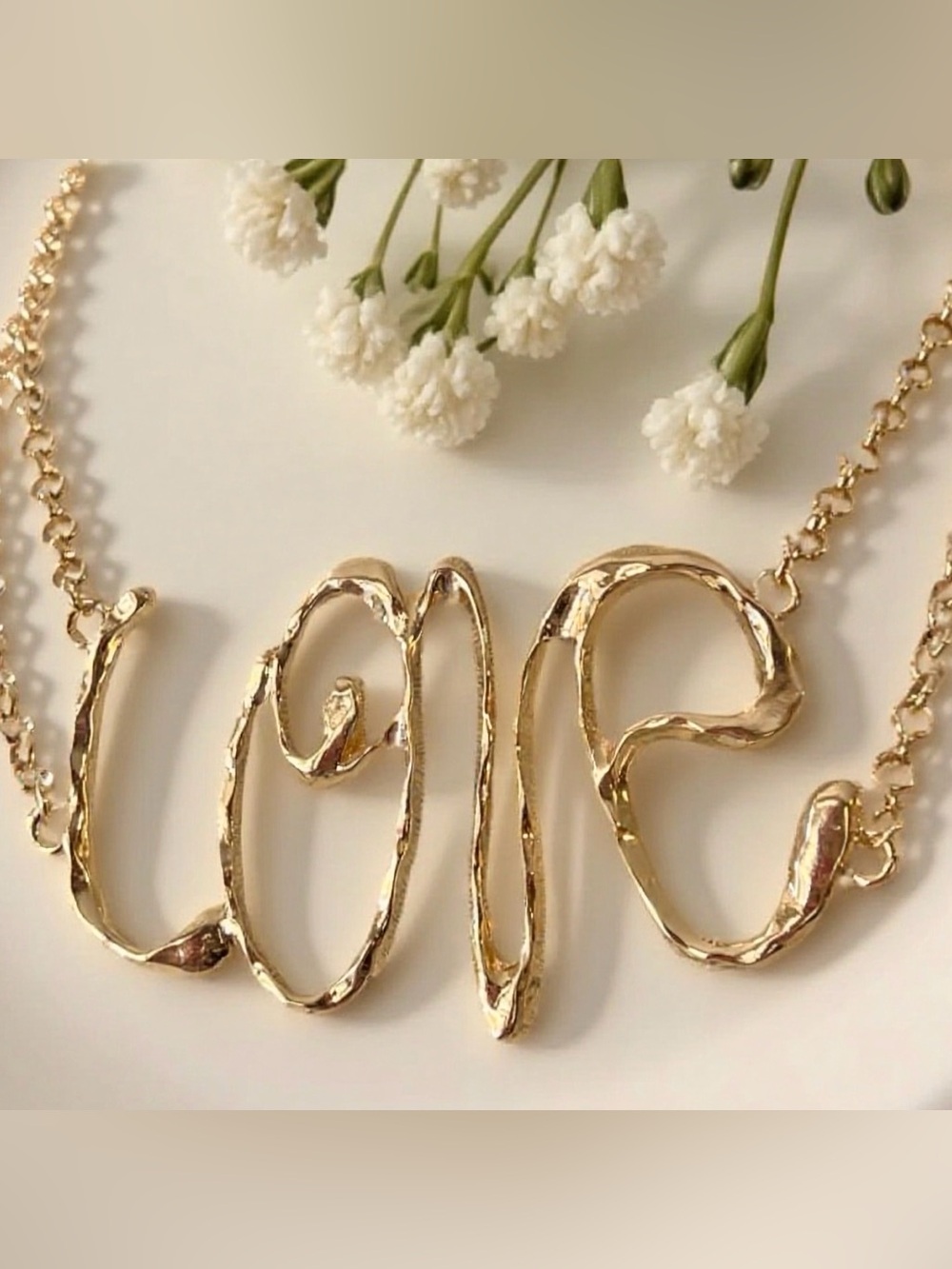 'Love' Script Gold Tone Necklace - Women's Jewelry
